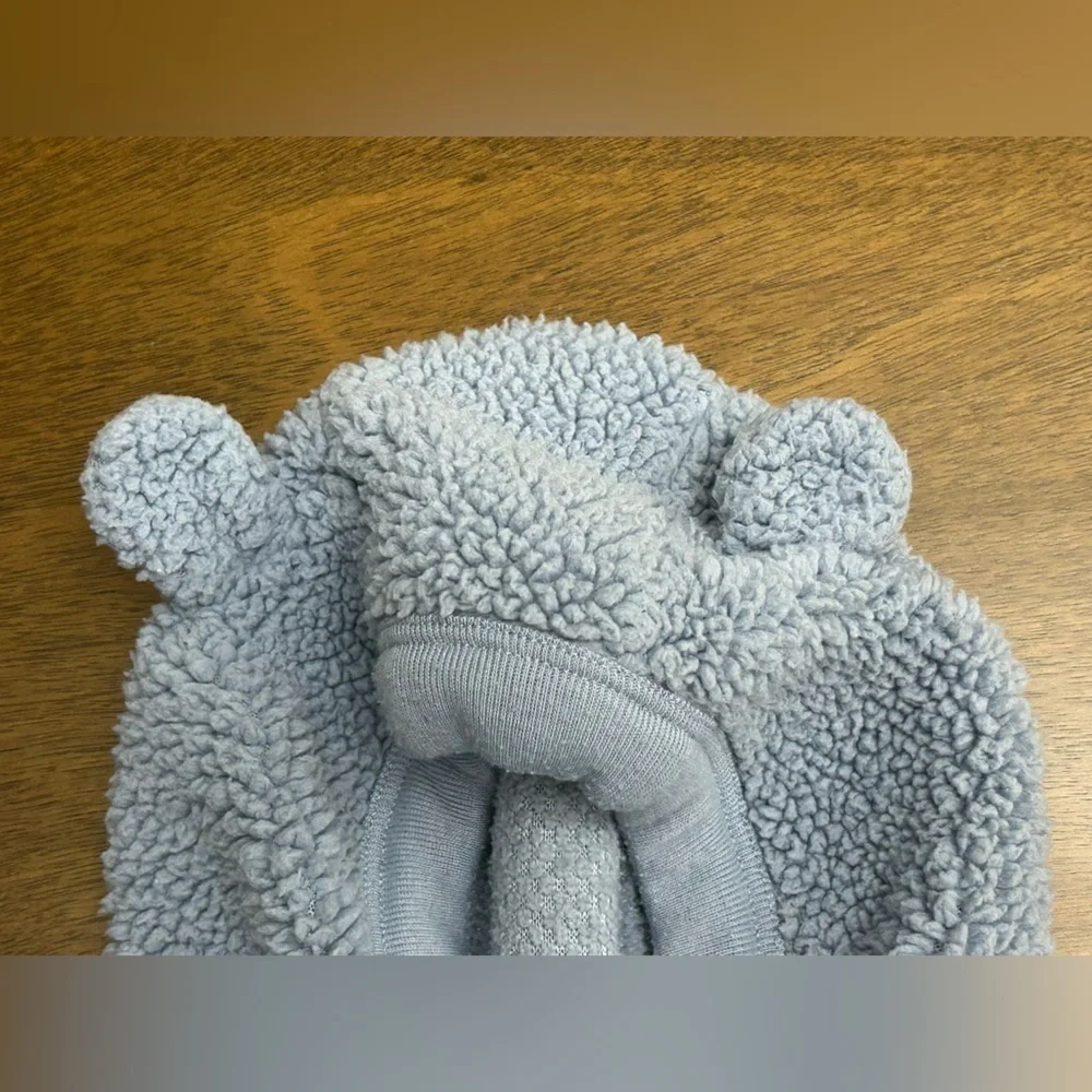 Carters 12 Months Light Blue Sweater Hooded Bear Ears (0245)
